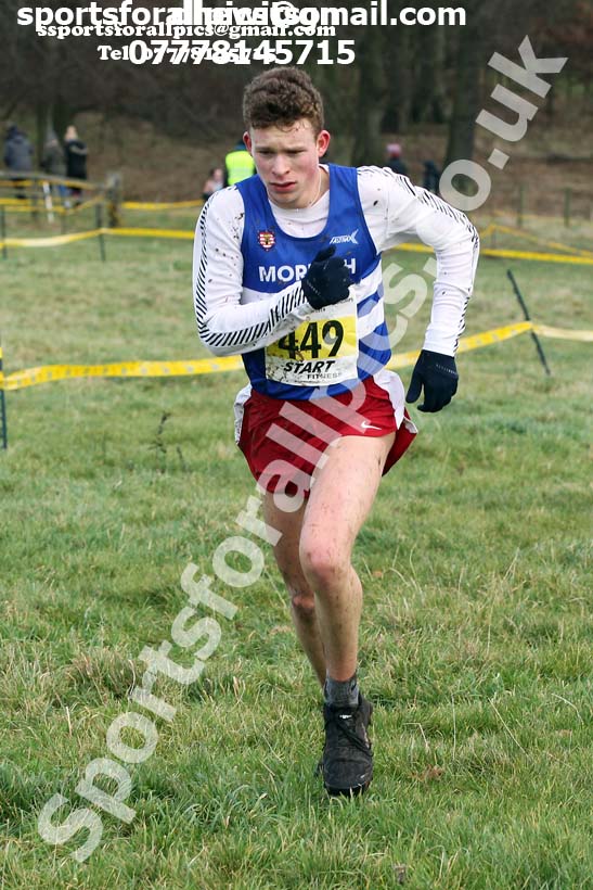 Mens under-17s cross country, 2019 North Eastern Cross Country Champs., Alnwick, Northumberland.  Photo: David T. Hewitson/Sports for All Pics